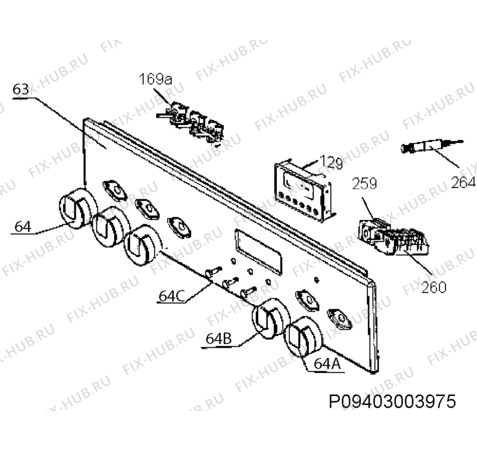 Взрыв-схема плиты (духовки) Aeg Electrolux 47135IP-MN - Схема узла Command panel 037