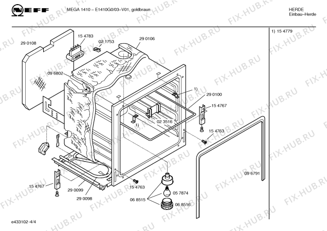 Схема №3 E1410G0 MEGA 1410 с изображением Панель управления для духового шкафа Bosch 00290082