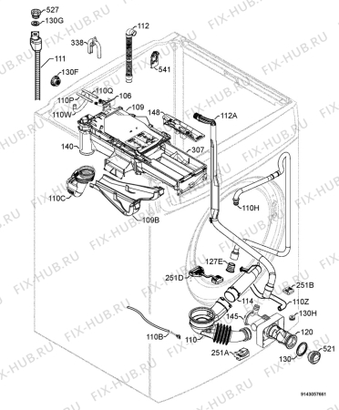 Взрыв-схема стиральной машины Husqvarna Electrolux QW1480HT - Схема узла Hydraulic System 272