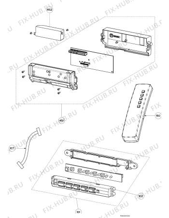 Взрыв-схема вытяжки Aeg DL8560-M - Схема узла Command panel 037