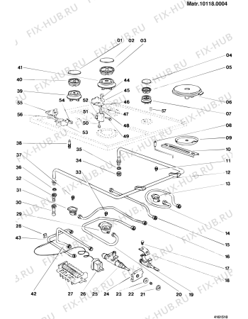 Взрыв-схема плиты (духовки) Indesit G640G1F (F004871) - Схема узла