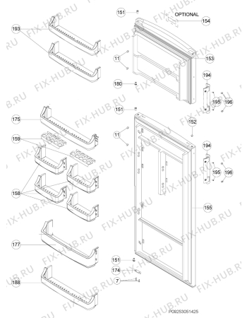 Взрыв-схема холодильника Zanussi ZRT344FXO1 - Схема узла Section 3