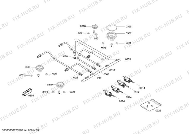 Схема №4 4CGX440B с изображением Панель управления для электропечи Bosch 00680269