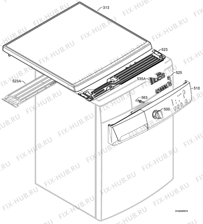 Взрыв-схема стиральной машины Zanker SF2210N - Схема узла Command panel 037