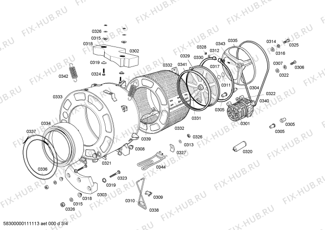 Схема №2 LFA086N10J EVOLUTION 4 PR с изображением Мотор для стиральной машины Bosch 00142273