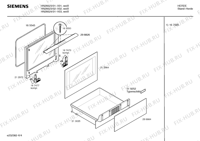 Схема №2 HN26624 с изображением Панель управления для электропечи Siemens 00298868