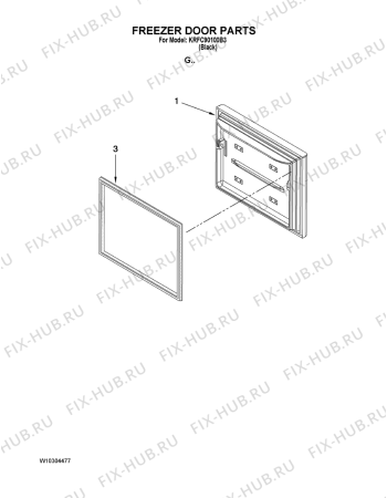 Схема №2 KRFC - 9010  B с изображением Защита для холодильника Whirlpool 482000021558