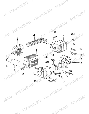 Взрыв-схема плиты (духовки) Electrolux CO1285P1 - Схема узла Microwave equipment