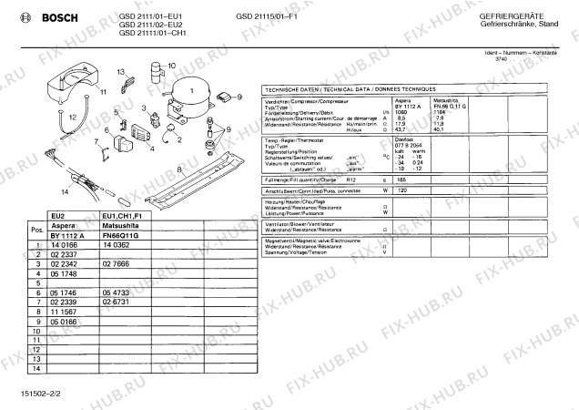 Взрыв-схема холодильника Bosch GSD21111 - Схема узла 02