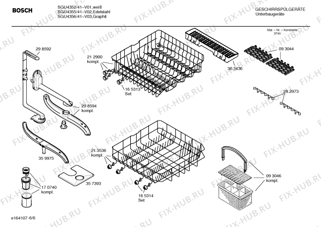 Схема №4 SGU4355 с изображением Инструкция по эксплуатации для посудомойки Bosch 00580743