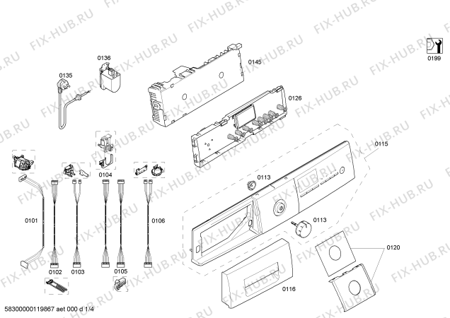 Схема №3 WM14S480SN с изображением Панель управления для стиралки Siemens 00662914