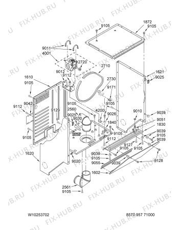 Схема №4 YLTE5243DQ8 с изображением Вентиль для стиральной машины Whirlpool 480113100372