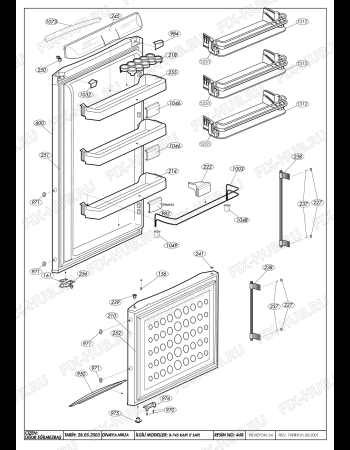 Взрыв-схема холодильника Beko BLOMBERG KSM 1510 A+ (6037412145) - DOOR ASSEMBLY