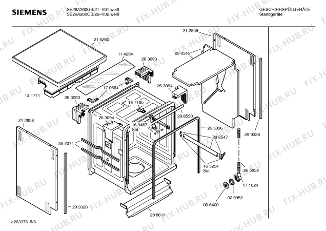 Схема №4 SE24A230GB Extraklasse с изображением Инструкция по эксплуатации для посудомойки Siemens 00580490