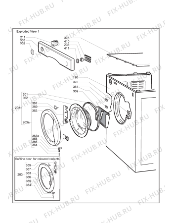Схема №2 0312_382_15090-CL382 с изображением Дверца для сушилки Whirlpool 482000014385