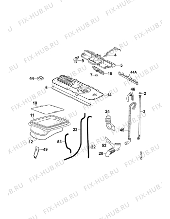 Взрыв-схема стиральной машины Electrolux EW810T - Схема узла Water equipment