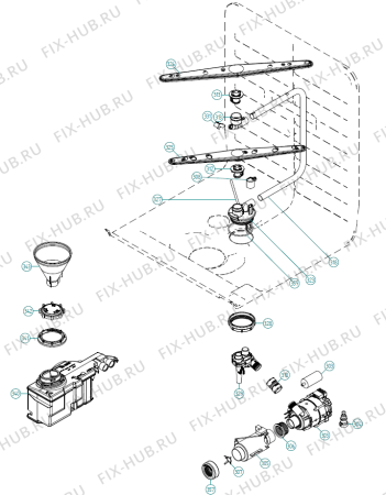 Взрыв-схема посудомоечной машины Pelgrim GVW693ONY-P01 XL NL   -Black FI Soft (341760, DW70.3) - Схема узла 03