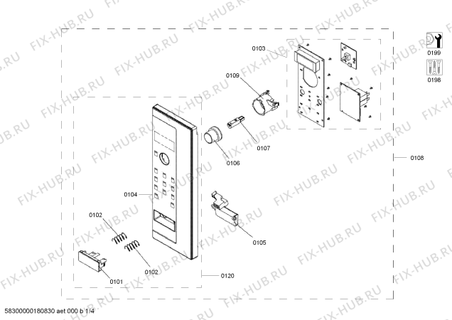 Схема №2 H11WE60N0 с изображением Панель управления для свч печи Bosch 11002688