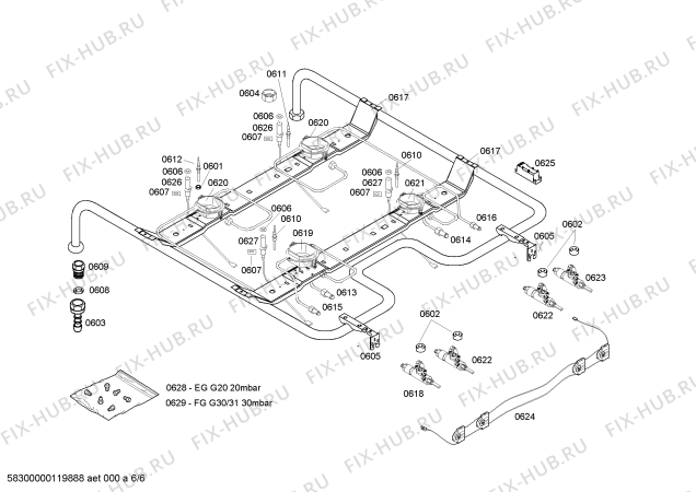 Схема №1 HSV745050Y с изображением Ручка выбора температуры для плиты (духовки) Bosch 00605607