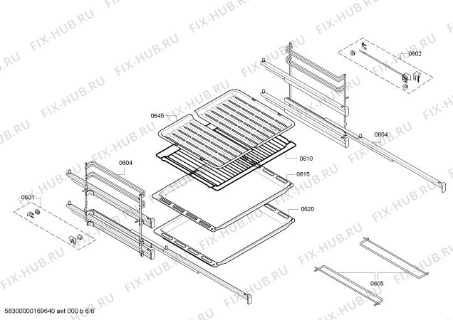 Взрыв-схема плиты (духовки) Siemens HB75GU550A - Схема узла 06
