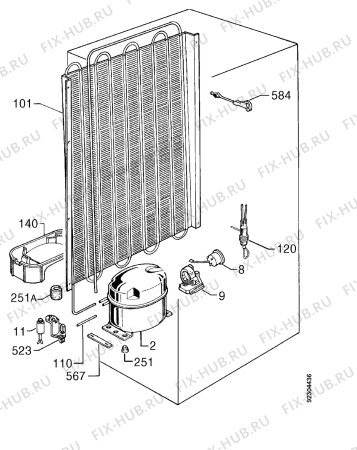 Взрыв-схема холодильника Rex RA30SE - Схема узла Cooling system 017