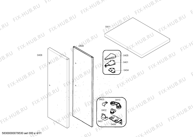 Схема №4 KGU57990 с изображением Уплотнитель для холодильника Bosch 00418373