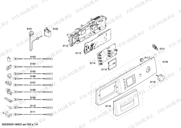 Схема №2 WAE20462EE F10-E 1000RPM 6KG с изображением Панель управления для стиралки Bosch 00669547