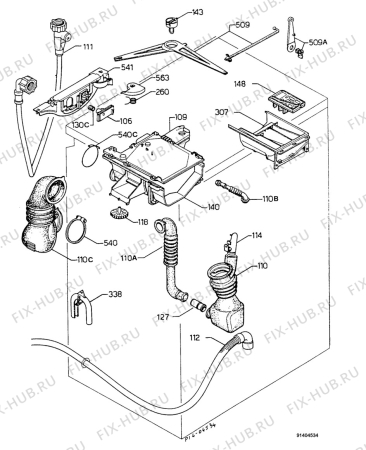 Взрыв-схема стиральной машины Electrolux EW932S - Схема узла Water equipment