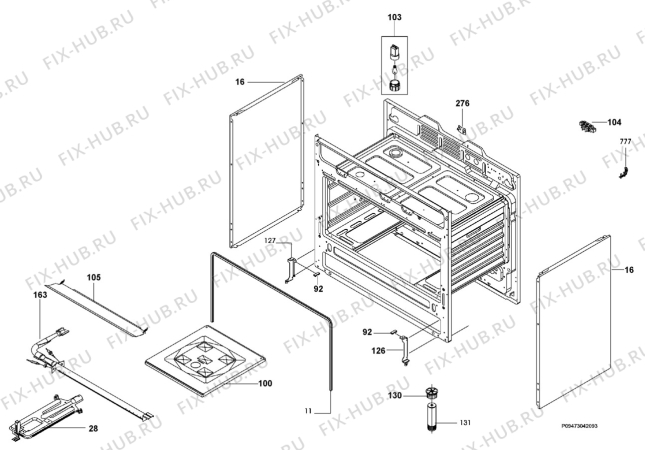 Взрыв-схема плиты (духовки) Electrolux EX58WM - Схема узла Section 2