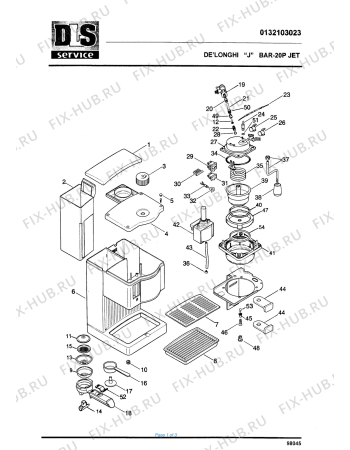Схема №1 BAR 14F BLACK 220V с изображением Кнопка для электрокофеварки DELONGHI 5913217211