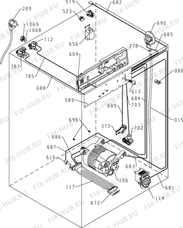 Схема №2 KWMG7/1400ELS (297135, PS33/14A) с изображением Обшивка для стиральной машины Gorenje 298323