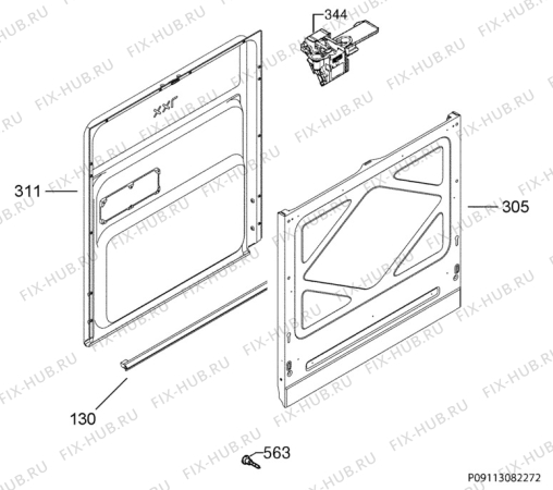 Взрыв-схема посудомоечной машины Aeg Electrolux GS60AI220 - Схема узла Door 003