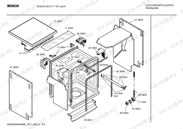 Взрыв-схема посудомоечной машины Bosch SGS3312EU - Схема узла 03