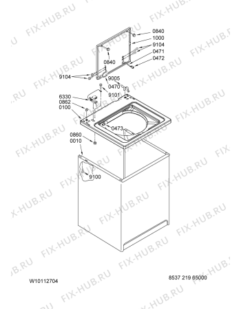 Схема №2 3XWTW5105SQ с изображением Емкость для стиральной машины Whirlpool 480110100177