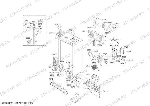 Схема №2 RS21KPSM1/XEG с изображением Цокольная панель для холодильника Bosch 00243039