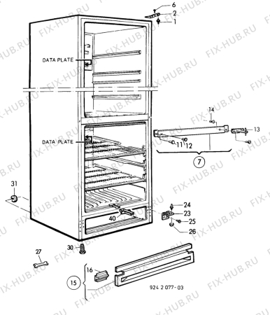 Взрыв-схема холодильника Zanussi ZFC20/2L - Схема узла C10 Cabinet