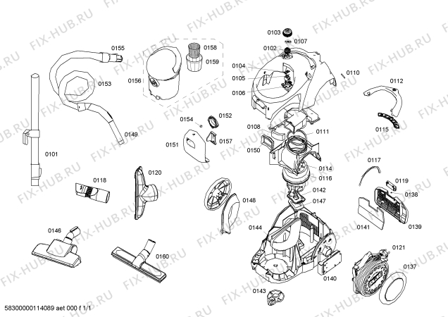 Схема №1 AS2110 CYCLETRON COMPACT с изображением Колесо для пылесоса Bosch 00499250