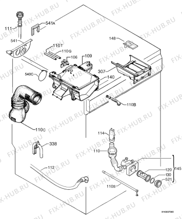 Схема №1 L12820 с изображением Гидрошланг для стиралки Aeg 1320719014