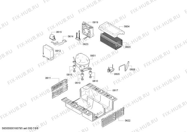 Взрыв-схема холодильника Bosch KIF39S80 - Схема узла 06