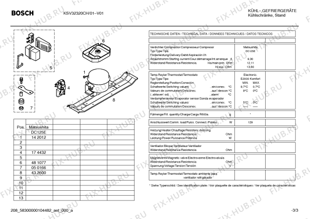 Взрыв-схема холодильника Bosch KSV32320CH - Схема узла 03