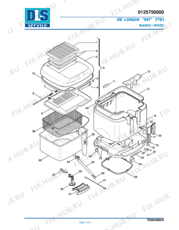 Схема №1 D41 с изображением Покрытие для электротостера DELONGHI 592679