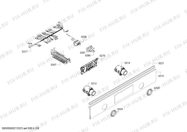 Взрыв-схема плиты (духовки) Bosch HLS59G020U - Схема узла 02