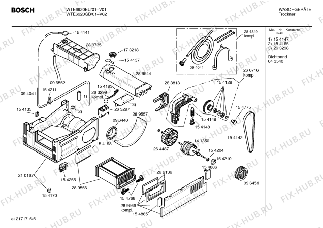 Взрыв-схема сушильной машины Bosch WTE6920EU - Схема узла 05