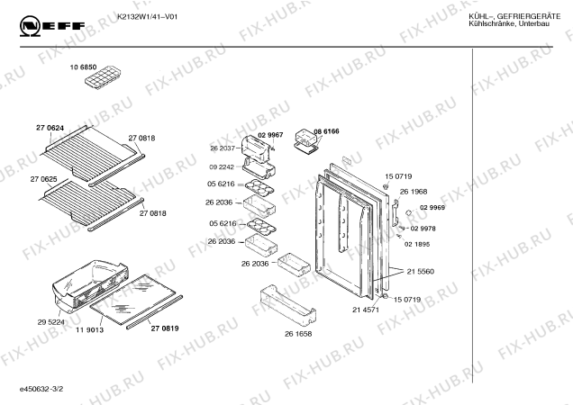 Схема №1 K2132W1 KU14CSC с изображением Инструкция по эксплуатации для холодильника Bosch 00526437