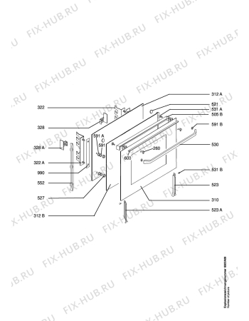 Взрыв-схема плиты (духовки) Matura 8600 DOU-M2 - Схема узла Section2