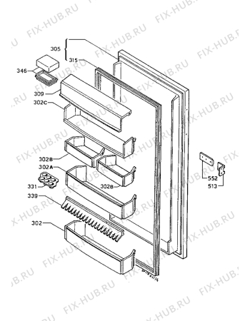 Взрыв-схема холодильника Electrolux ER2331I - Схема узла Door 003