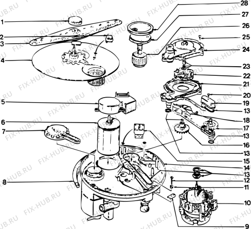 Взрыв-схема посудомоечной машины SCHOLTES LAVEVAIS12283 (F011045) - Схема узла