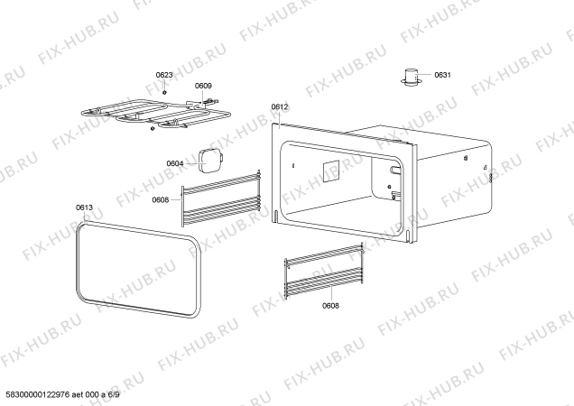 Схема №6 HB15K8Z0C с изображением Дверь для плиты (духовки) Siemens 00478468