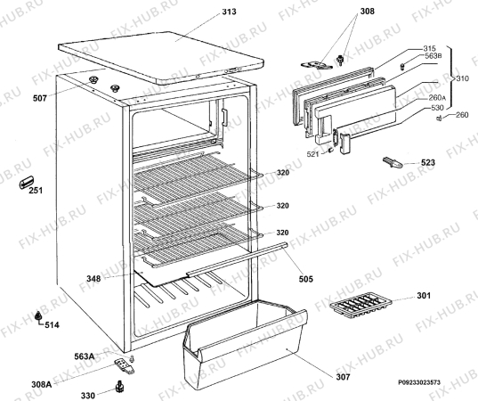 Взрыв-схема холодильника Ikea UFC213/18 90151419 - Схема узла Housing 001