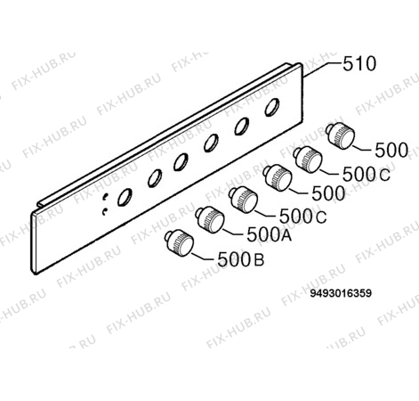 Взрыв-схема плиты (духовки) Silentic 600/032-50169 - Схема узла Command panel 037